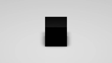 3d rendering, a black cube on a white background