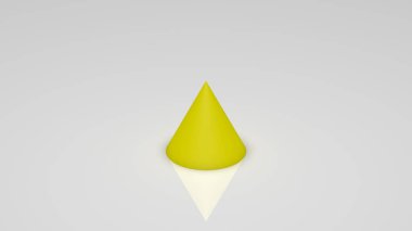 3d rendering, a yellow cone on a white background