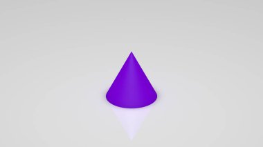 3D görüntüleme, beyaz arkaplanda bir menekşe konisi