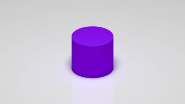 3d görüntüleme, beyaz arkaplanda bir menekşe silindiri