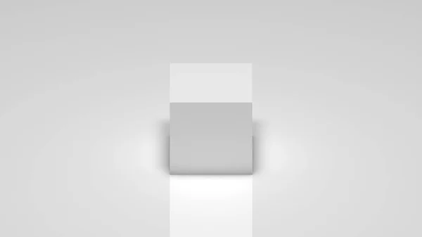 Görüntüleme Beyaz Arkaplanda Beyaz Bir Küp — Stok fotoğraf