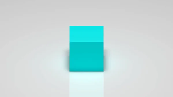 Rendering Birch Cube White Background — Stockfoto