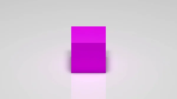 Rendering Pink Cube White Background —  Fotos de Stock