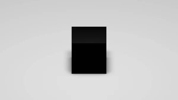 Rendering Black Cube White Background — Stock Photo, Image