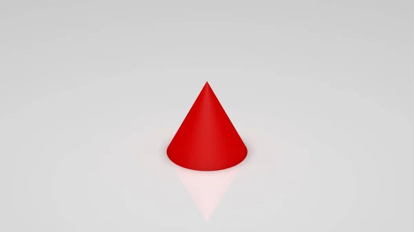 Rendering Red Cone White Background — Stok fotoğraf