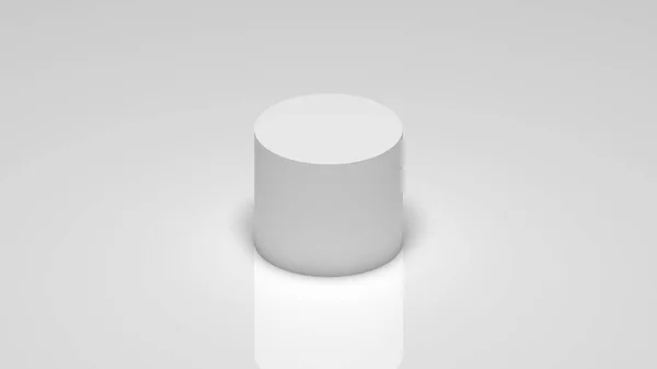 Rendering White Cylinder White Background — Stock Photo, Image