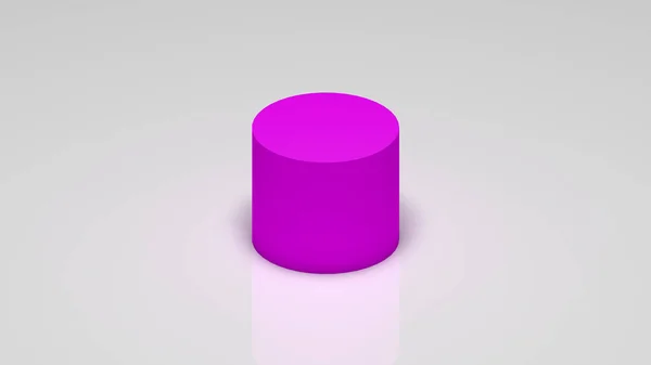 Rendering Pink Cylinder White Background — Stockfoto