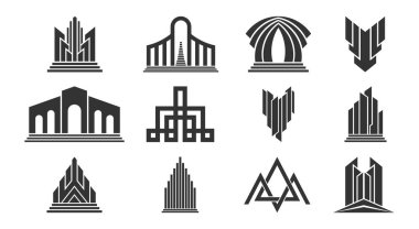 Modern soyut vektör logoları kümesi