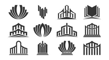 Modern soyut vektör logoları kümesi