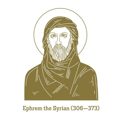 Ephrem the Syrian (306-373) was a prominent Christian theologian and writer, who is revered as one of the most notable hymnographers of Eastern Christianity. clipart