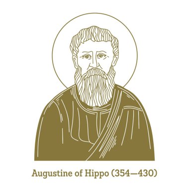 Augustine of Hippo (354-430) was a theologian and philosopher. His writings influenced the development of Western philosophy and Western Christianity. clipart