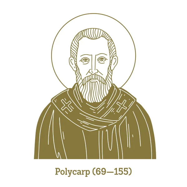 Polycarp 155 Byl Křesťanský Biskup Smyrny Podle Polycarpova Mučednictví Zemřel — Stockový vektor