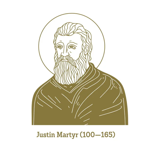 Justin Martyr 100 165 Fue Apologista Filósofo Cristiano — Vector de stock