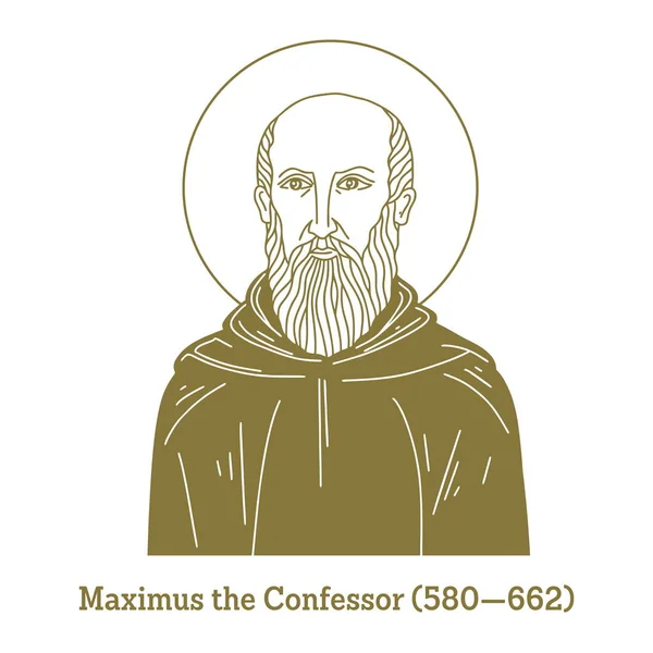 Máximo Confessor 580 662 Foi Monge Cristão Teólogo Estudioso —  Vetores de Stock