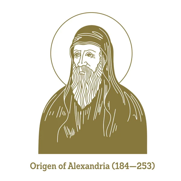 Оріген Александрійський 184 253 Був Раннім Християнським Вченим Аскетом Теологом — стоковий вектор