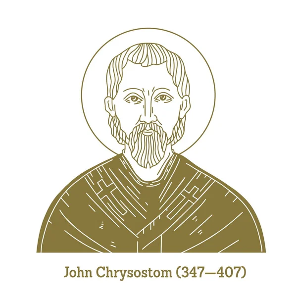 Johannes Chrysostomus 349 407 War Der Erzbischof Von Konstantinopel Der — Stockvektor