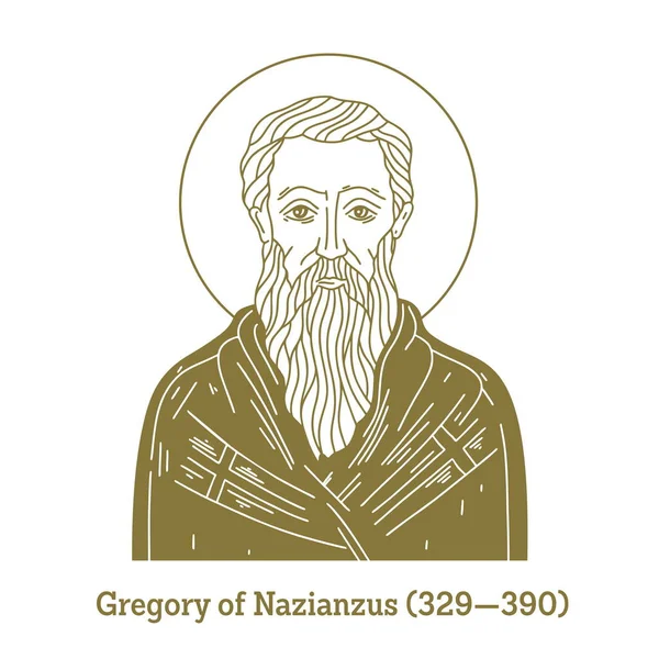 Gregório Nazianzo 329 390 Foi Arcebispo Constantinopla Século Teólogo Como — Vetor de Stock