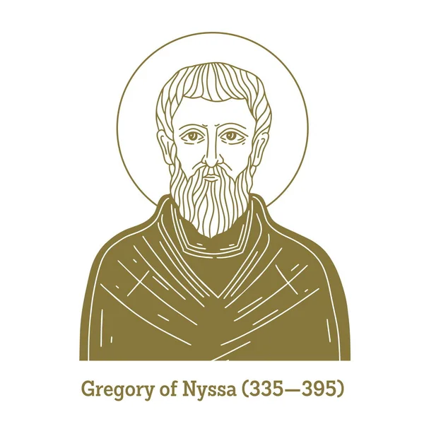 Gregory Nyssa 335 395 Bishop Nyssa 372 376 378 His — Stock vektor