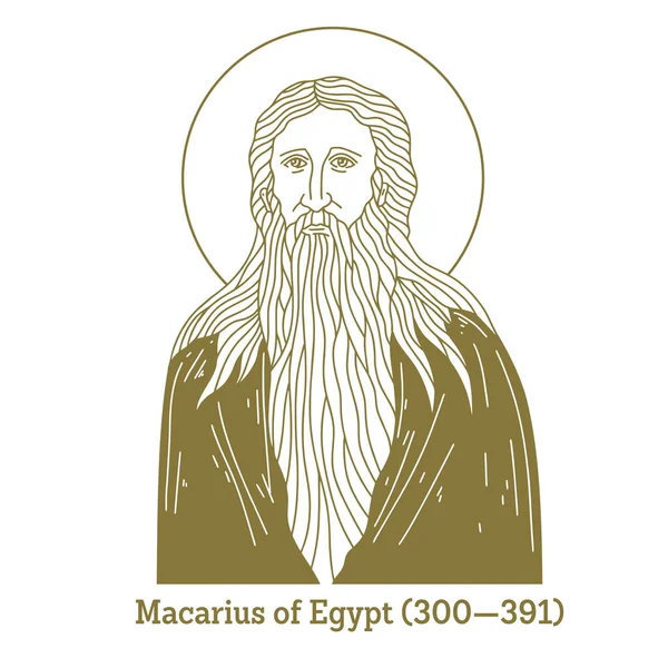 Macario Egipto 300 391 Fue Monje Cristiano Copto Ermitaño También — Vector de stock