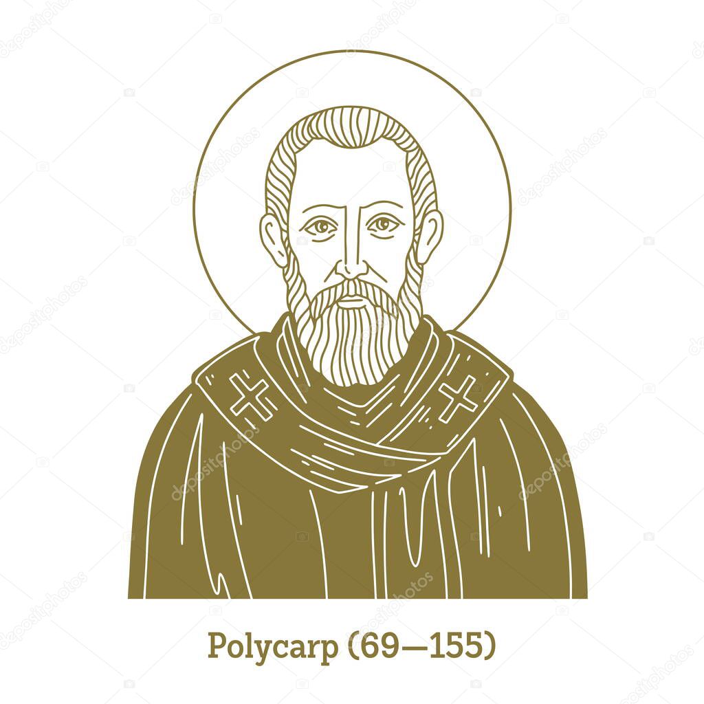 Polycarp (69-155) was a Christian bishop of Smyrna. According to the Martyrdom of Polycarp, he died a martyr, bound and burned at the stake, then stabbed when the fire failed to consume his body.