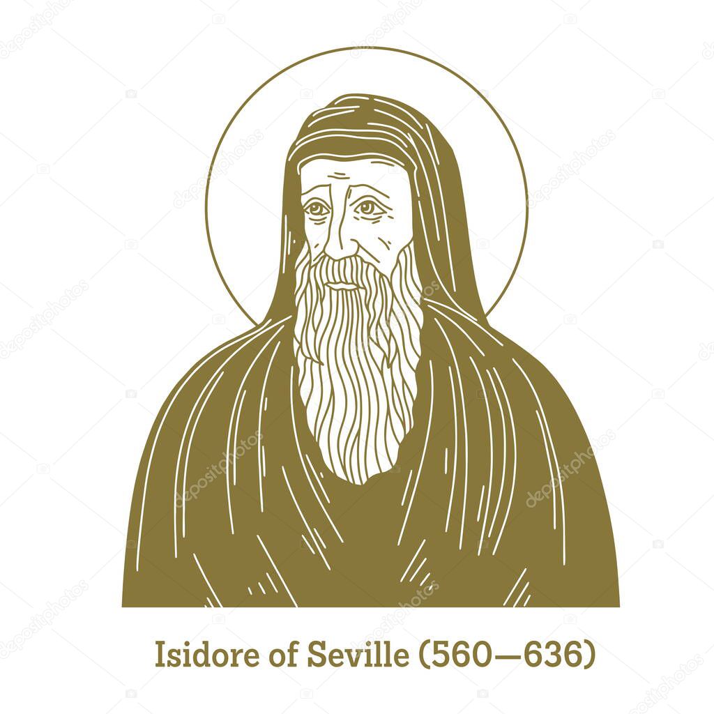 Isidore of Seville (560-636) was a Spanish scholar and cleric. For over three decades, he was Archbishop of Seville. He is widely regarded, in the words of 19th-century historian Montalembert, as 
