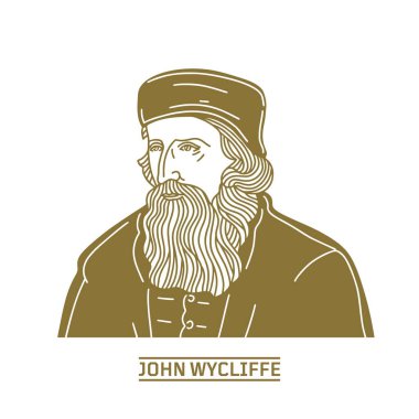 John Wycliffe (1320-1384) İngiliz felsefeci, din bilimci, İncil çevirmeni, reformcu, İngiliz rahip ve Oxford Üniversitesi 'nde papaz. Hristiyan figürü.