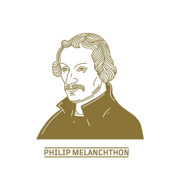 멜란히톤 Philip Melanchthon 1497 1560 독일의 루터교 개혁가이며 최초의 개혁의 — 스톡 벡터