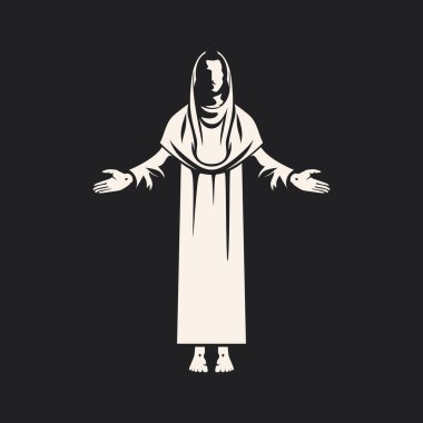 Paskalya vektör illüstrasyonu. Yeniden dirilen Yüce İsa.