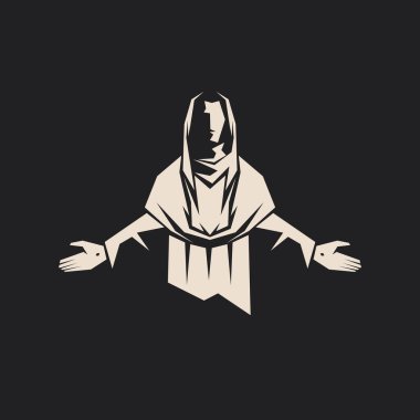 Paskalya vektör illüstrasyonu. Yeniden dirilen Yüce İsa.