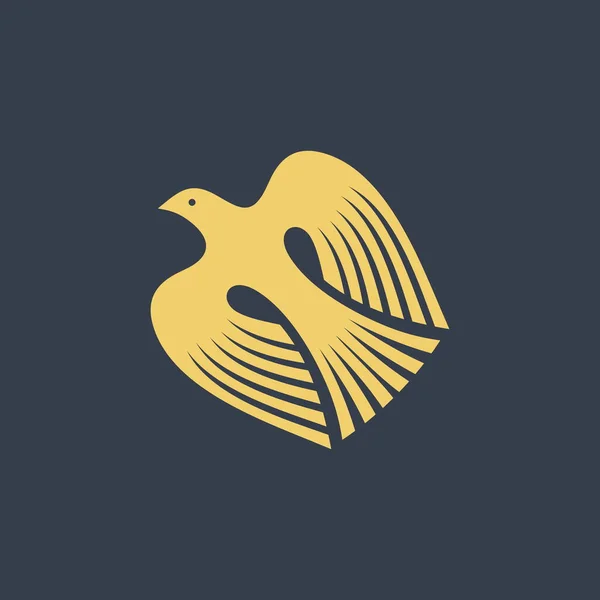 鳩は平和 誠実さ そして神の御霊の象徴です 鳥のロゴ — ストックベクタ