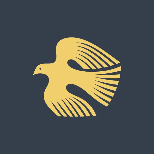 Holubice Symbolem Míru Pokory Božího Ducha Logo Ptáka — Stockový vektor