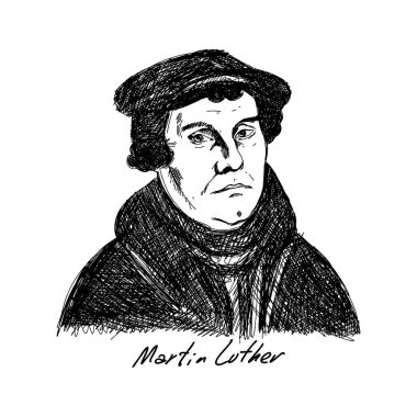 Martin Luther (1483-1546) Alman teoloji profesörü, besteci, rahip, keşiş ve Protestan Reformu 'nda çığır açan bir figürdür. Hristiyan figürü.