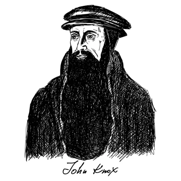 诺克斯 John Knox 1513 1572 是一位苏格兰牧师 神学家和作家 也是国家宗教改革的领导者 他是苏格兰长老会的创始人 基督教人物 — 图库矢量图片