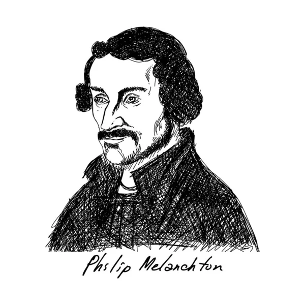 フィリップ メランチソン Philip Melanchthon 1497年 1560年 ドイツのルター派改革者であり ルター派宗教改革の知的指導者であるプロテスタント改革の最初の系統神学者マーティン ルターと協力した キリスト教の人物 ストックベクター