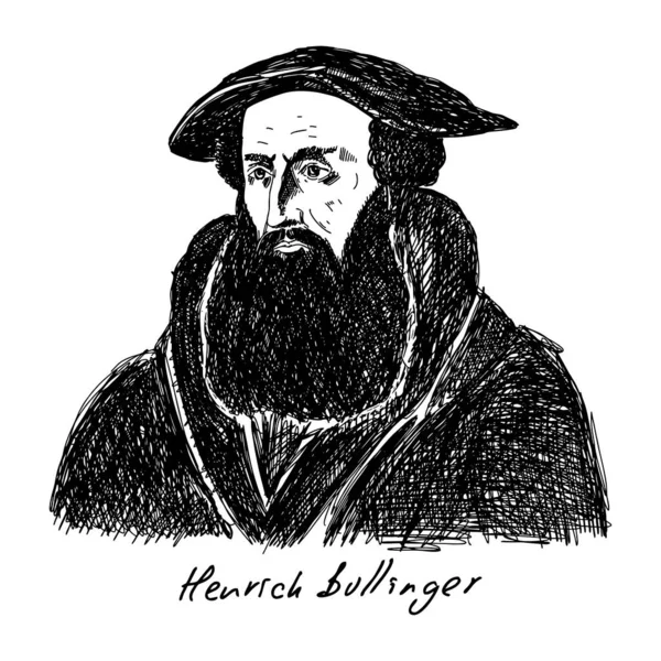 Heinrich Bullinger 1504 1575 Var Schweizisk Reformator Han Var Den Royaltyfria illustrationer