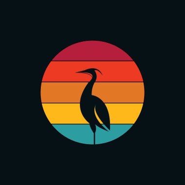 Gündoğumu logo tasarımı kavramına sahip leylek