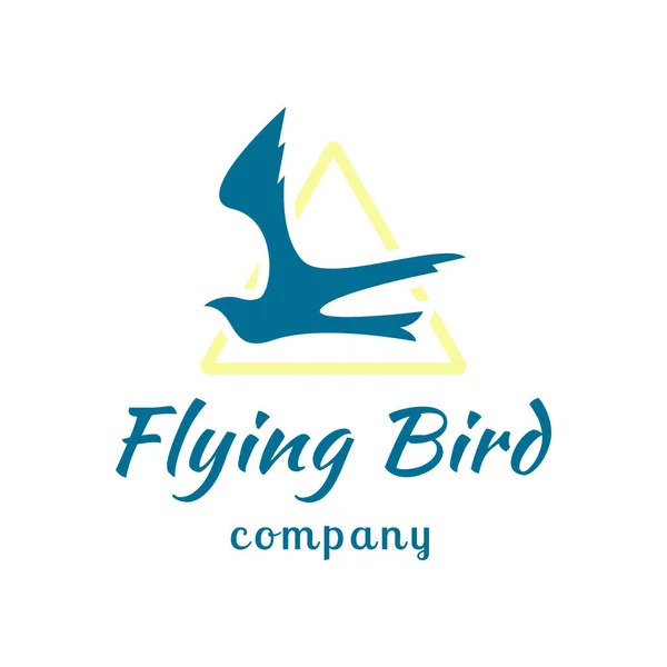 Design Del Logo Vettoriale Dell Uccello Volante Con Triangolare — Vettoriale Stock