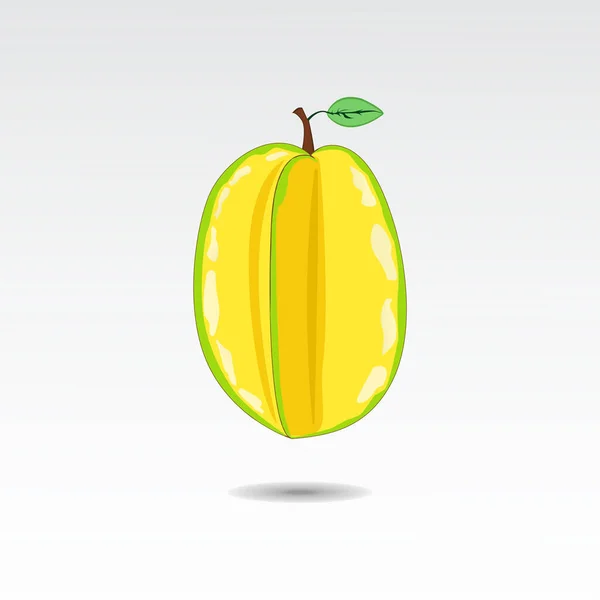 One Fresh Star Fruit Illustration Template Vector Design — стоковый вектор