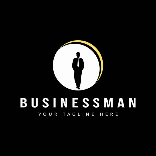 Inspiration Successful Entrepreneur Logo Design Young Successful Businessman Silhouette Logo — Stockvektor