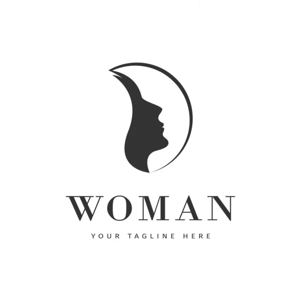 Inspiration Female Beauty Logo Women Face Logo Silhouette Design Inspiration — Wektor stockowy