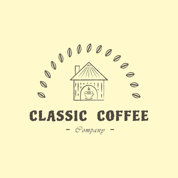 Klasyczna Kawiarnia Vintage Design Logo Logo Wiejskiej Kawiarni — Wektor stockowy