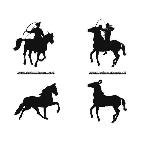 Bravo Hussar Cavalo Silhueta Ilustração —  Vetores de Stock