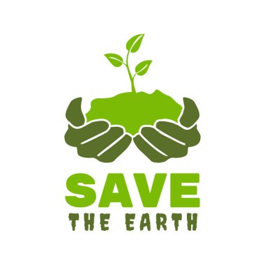Earth saving vector logo concept design. Logo design for planting plant seeds vector template