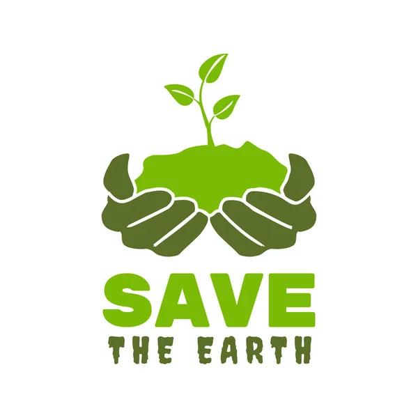 Earth Saving Vector Logo Concept Design Logo Design Planting Plant — Foto de Stock