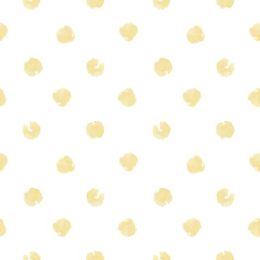 Ilık sarı suluboya lekeleri ve beyaz arka planda parlayan ışık toplarıyla suluboya desenleri. El çizimi resimlerin koleksiyonu.