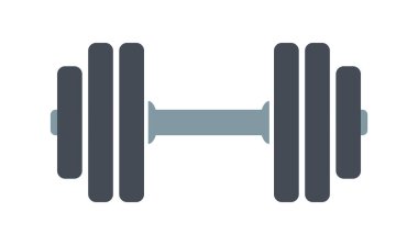 Dumbbell yassı ikonu. Bina sembolü. Weidth vektör illüstrasyonu.