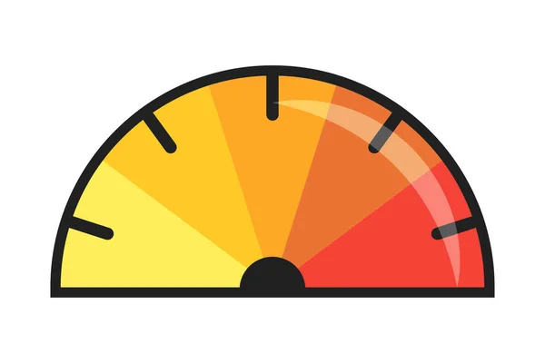 Graph Bar Symbol Concept Speedometer Gaude Flat Vector Illustration — Stock Vector