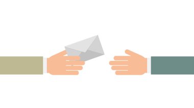 Mektup teslimatı, her amaç için harika bir tasarım. Düz biçimli vektör karikatür çizimi.