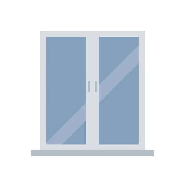 Modern Raam Voor Kantoor Interieur Glas Eenvoudige Illustratie Platte Stijl — Stockvector