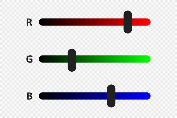 Иллюстрация Концепции Цвета Rgb Значок Линейки Горизонтального Индикатора Плоском Стиле — стоковый вектор